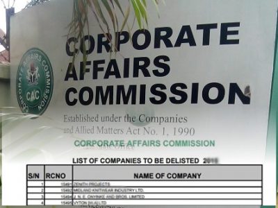 Nigeria’s Corporate Affairs Commission (CAC): List of registered companies to de-listed