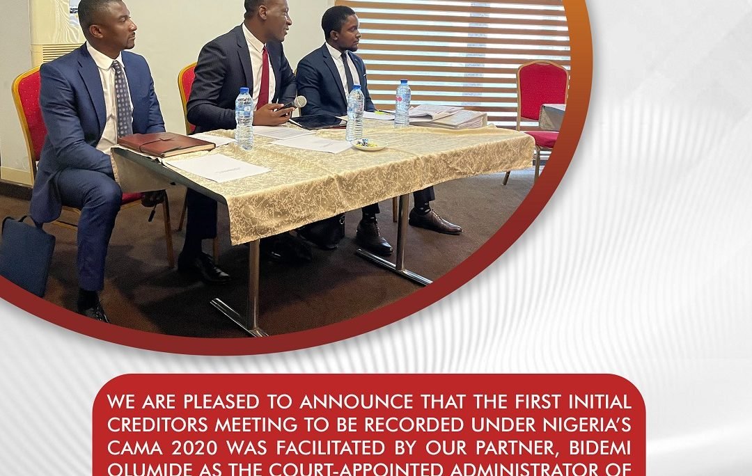 Nigeria’s first initial creditors meeting under CAMA 2020 held at Moorhouse Hotel, Ikoyi